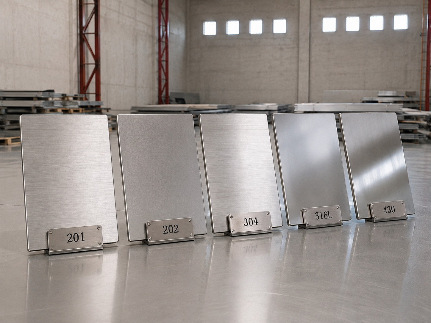 Stainless steel sheets and coils in different grades